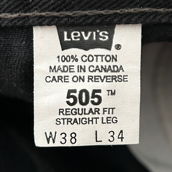 Vintage Levi’s 505 mens Size 38 x 34 black jeans. New with tags. Canada Oct 1990 - Picture 7 of 10